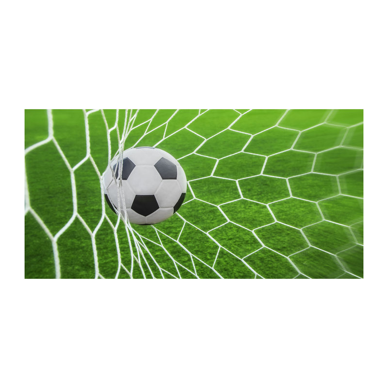 Ball In The Goal - Wrapped Canvas Print