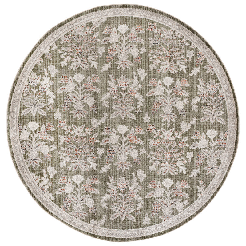 Grove 630 Performance Floral Rug, Round 6'7"
