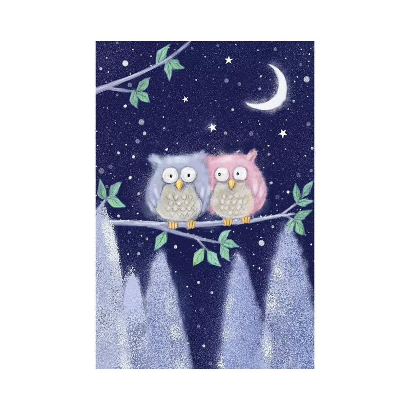 Two Owls II 1 Piece Wrapped Canvas Wall Art, 66.04 cm H x 45.72 cm W x 3.175 cm D