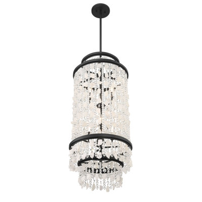 Shimmering Elegance 6 - Light Steel Chandelier