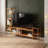 Hudson Wooden TV Stand With Asymmetrical Bookshelves, Open Design-110257251