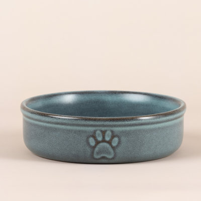 Mason Cash: Reactive Paw Pet Bowl - 5.1", 8.4oz - Blue Glaze, Dog Food-Water Dish, Ceramic Stoneware, Microwave-Dishwasher Safe, Feeding-Hydration