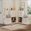 Armoire de rangement pour chaussures avec banc, tablettes réglables et amp; 7 + 3 compartiments | Blanc neige | Panneau de particules et panneau de fibres à densité moyenne | Hall d'entrée