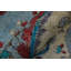 Tapis oriental bleu en laine noué à la main 6 pi 5 po x 9 pi 4 po Madon