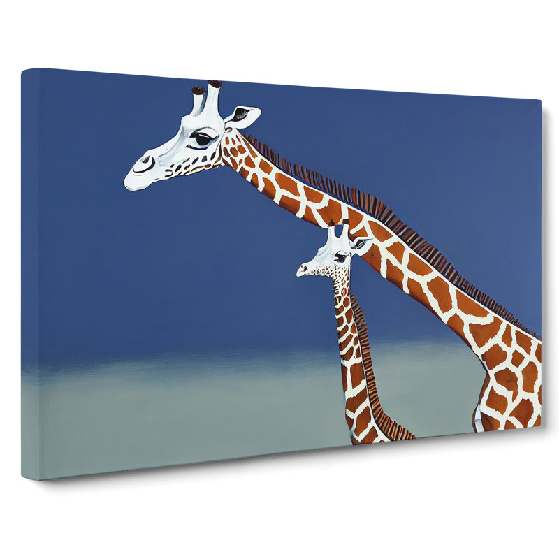 Mother And Baby Giraffe - Wrapped Canvas, 50cm H x 76cm W x 3cm D