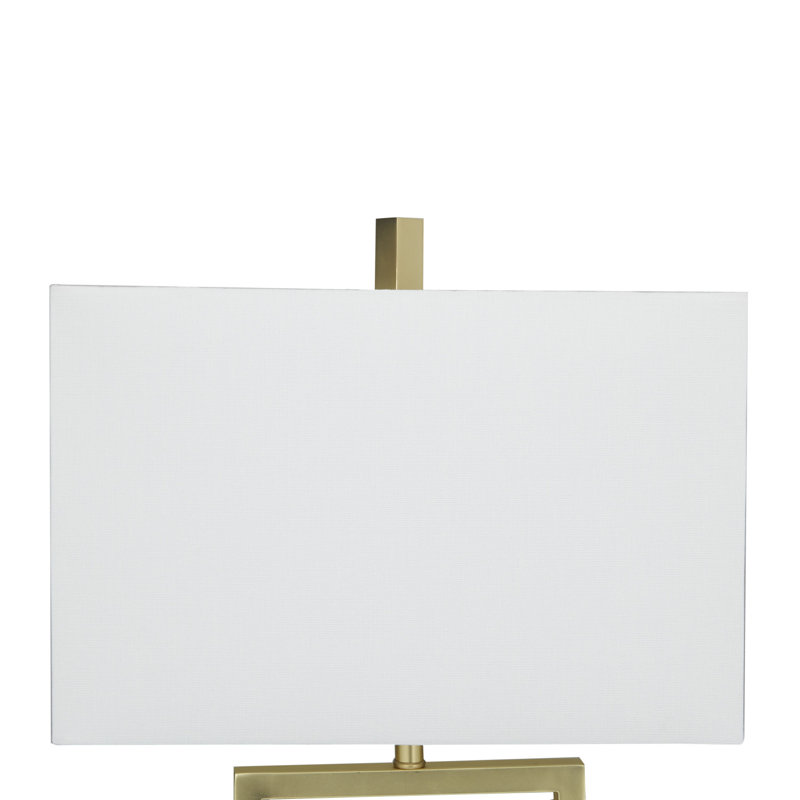 Evelunn Marble Geometric Table Lamp with Square Shade, Gold