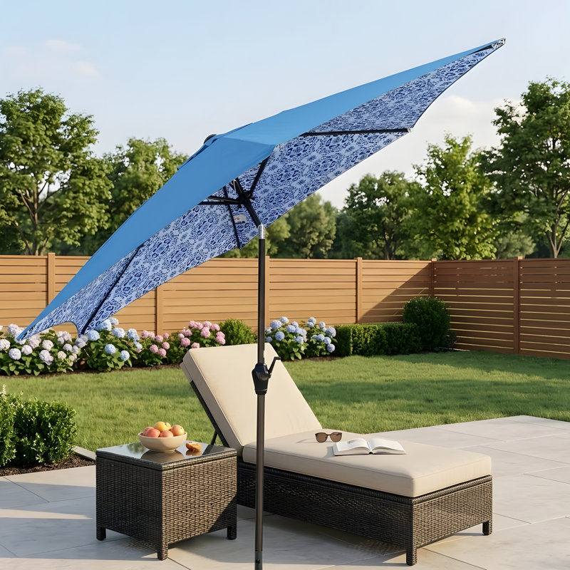 PARAPLUIE 9 pi 9 pi avec motif de glace et bleu, Marine