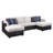 Nibal Beige and Black Upholstered Sectional