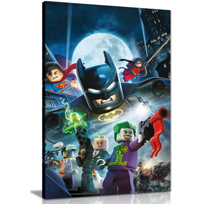 Lego Batman Superman Robin And Villains Kids - Wrapped Canvas Print