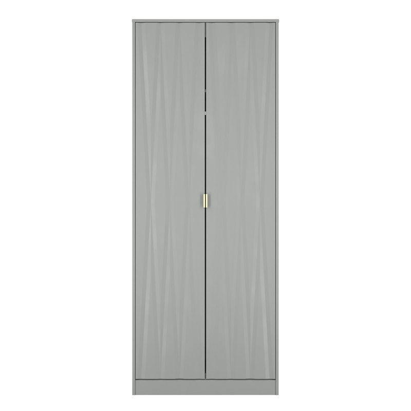 Las Vegas 2 Door Robe in White Matt (Ready Assembled), Dusk Grey