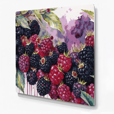 Art mural en métal «Fruit Blackberry» mauve