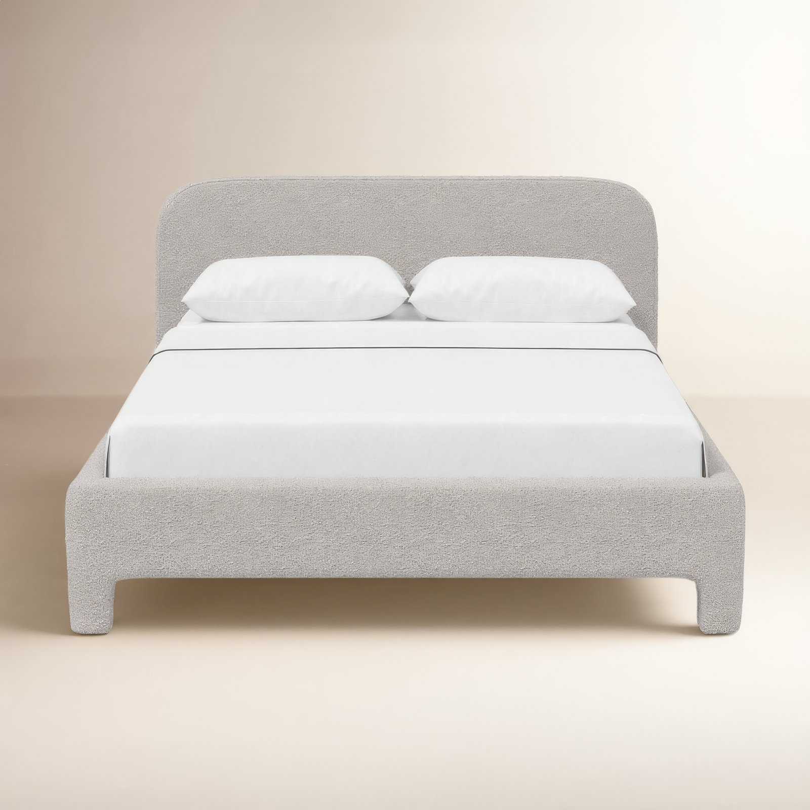 Illy Upholstered Bed, Classic Elephant Boucle, Full