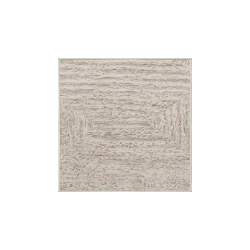 Machine Washable Beige Area Rug, Square 7'