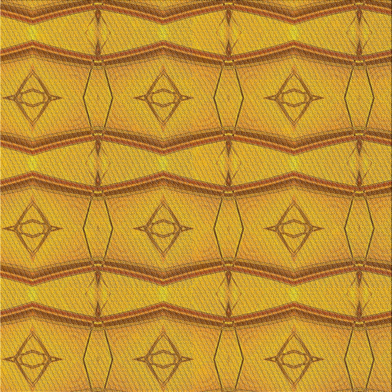 Tapis orange à motif/jaune Afrin, Carré 3 pi
