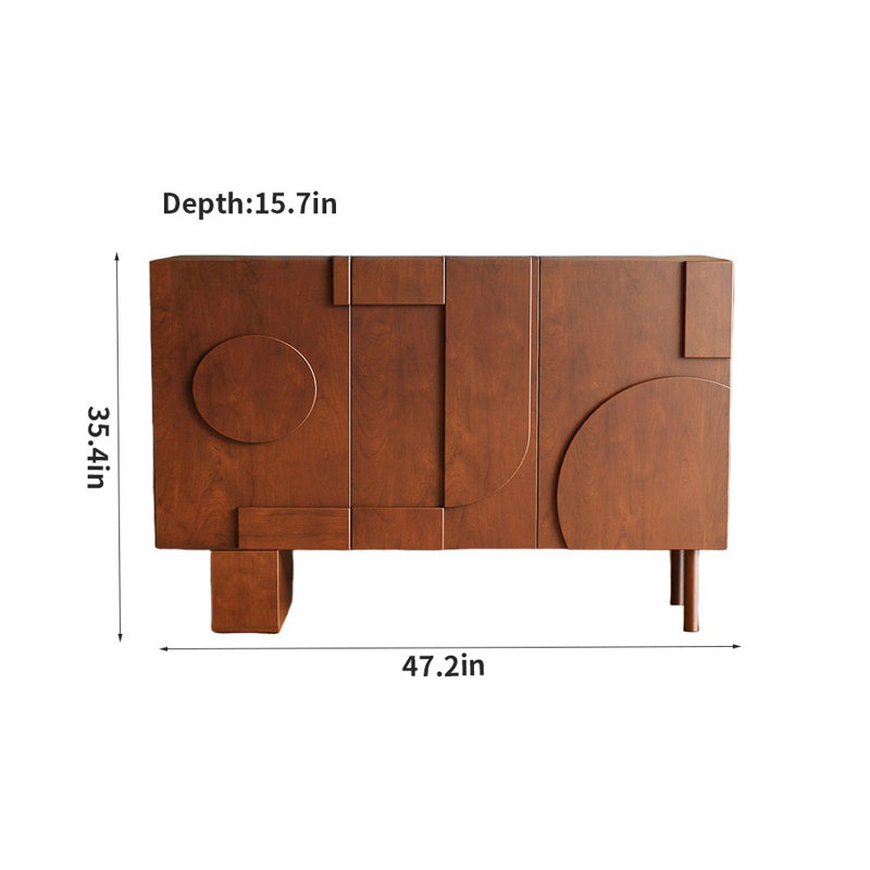 French Simple Creative Entrance Cabinet Accent Cabinet, Brown