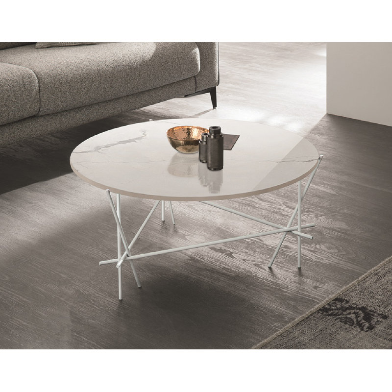 Armoney Three Leg Coffee Table, Carrara/White