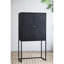 Armoire noire 31,5 x 16,5 x 60 po - Élégante et pratique avec base en fer, deux portes pour une décoration intérieure polyvalente avec une base de rangement classique de 60 po de hauteur et de 31,5 x 16,5 pièces différentes