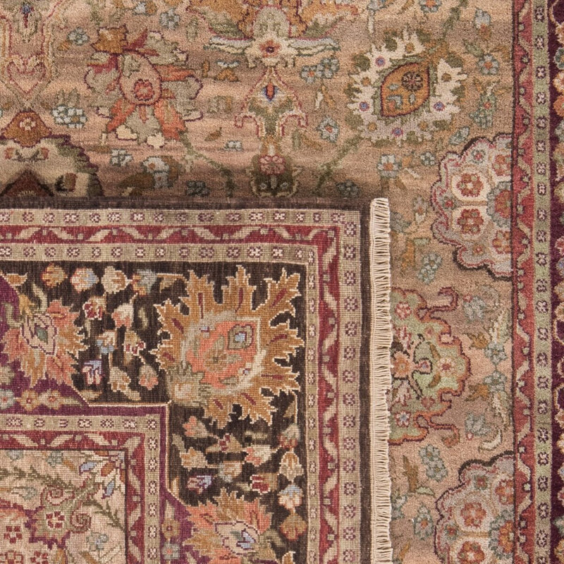 Iberia Oriental Hand-Knotted Wool Camel Area Rug, Rectangle 12' x 15'