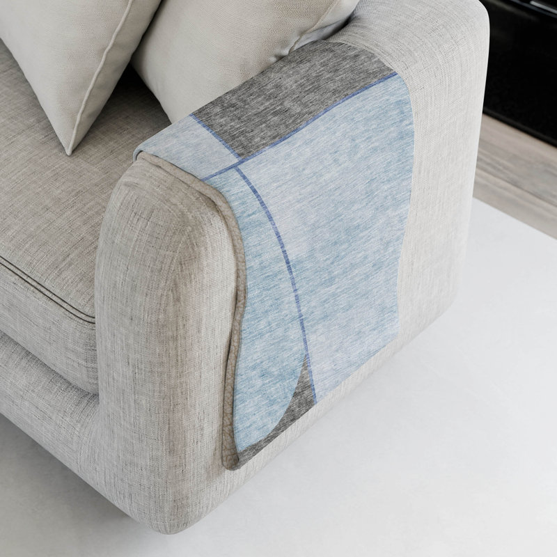 Jeté art déco Addison Sherpa ASB717, Ciel