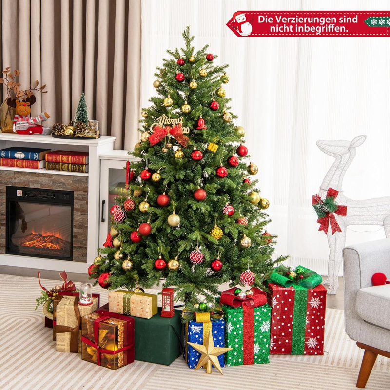Lighted Artificial Pine Christmas Tree, 150cm H