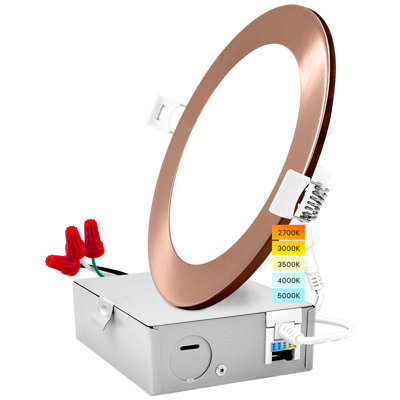 6'' Selectable Color Temperature Dimmable Air-Tight IC Rated LED Canless Recessed Lighting Kit