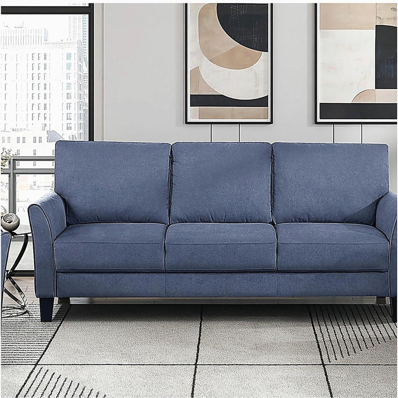 Canapé 3 places Modern, H 36,5 po x l 78,5 po x P 34 po, Bleu