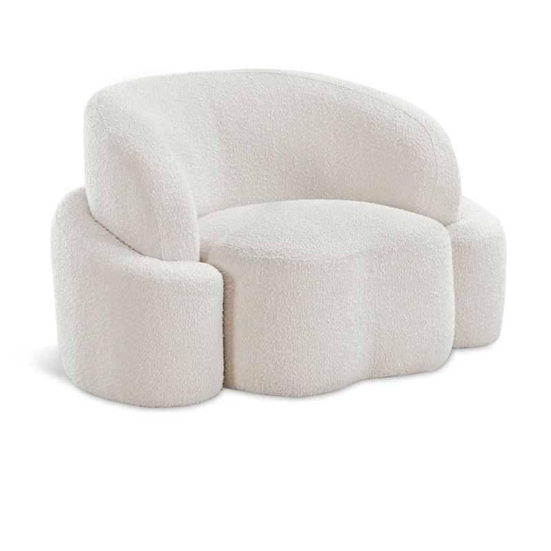 Hinely Upholstered Armchair, Cream Boucle Fabric
