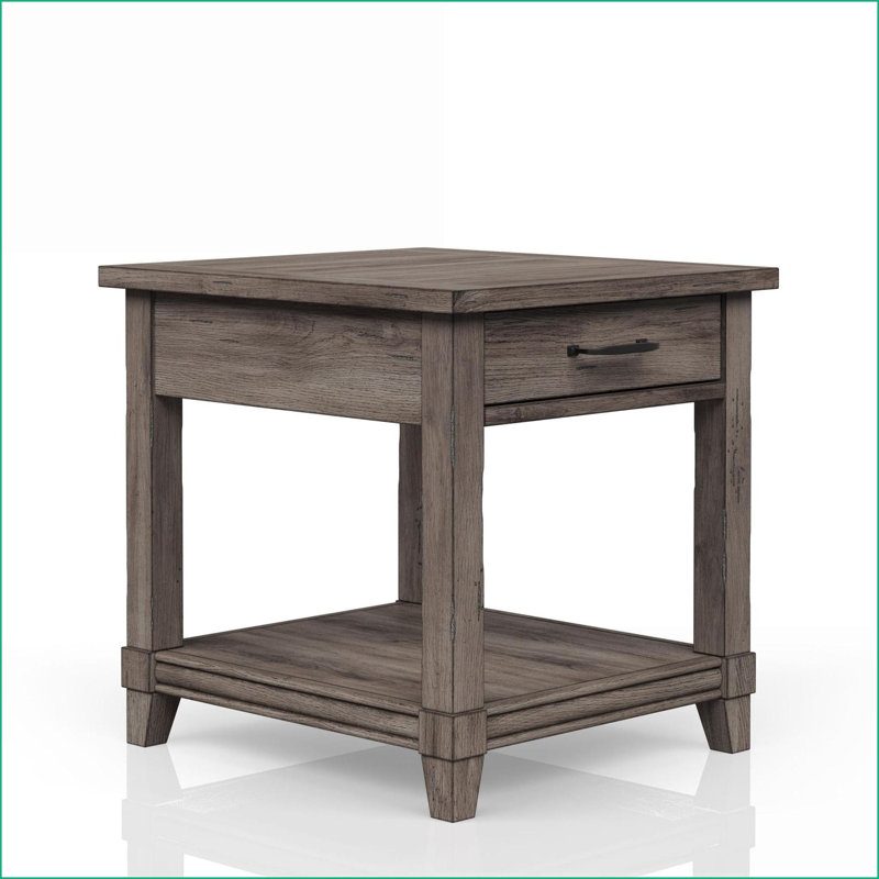 Table basse rustique gris avec tiroir de rangement & amp; Ports de charge USB, compacts pour les espaces de salon