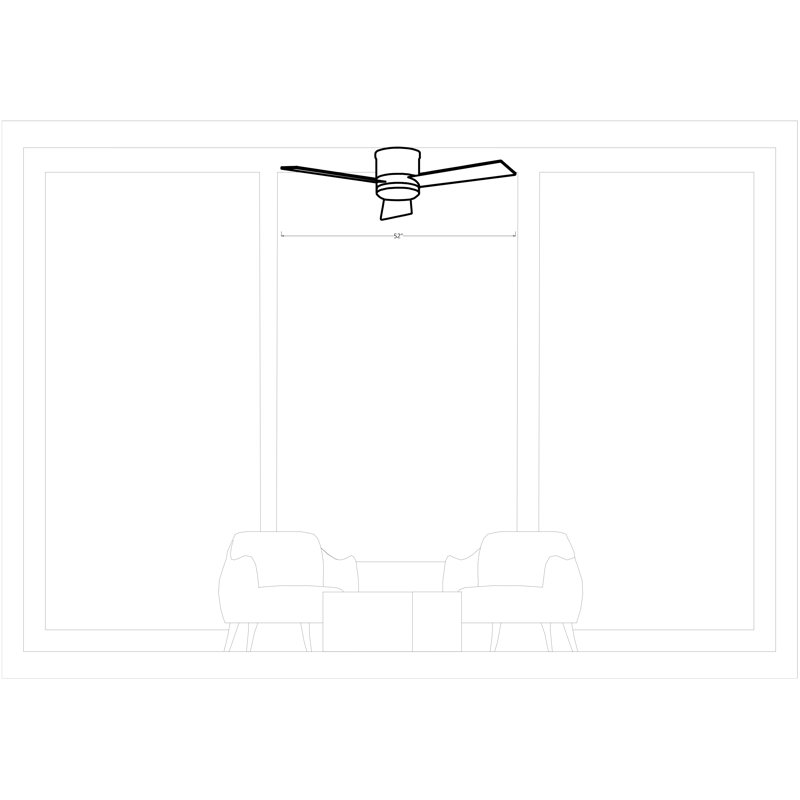 Ventilateur de plafond avec lumières DEL Kris, Acier brossé, 52", Argent / noyer d'Amérique