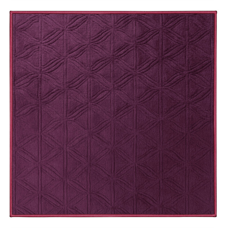 Tapis rouge en treillis lavable à la machine, Carré 6 pi