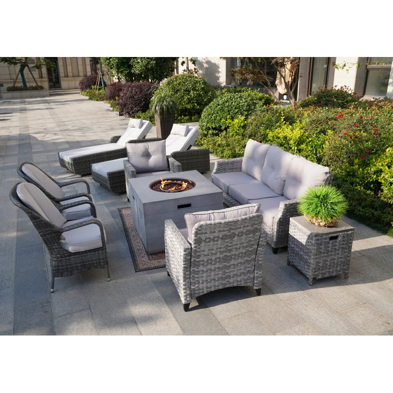 9 - Person Patio Conversation Set with Cushions