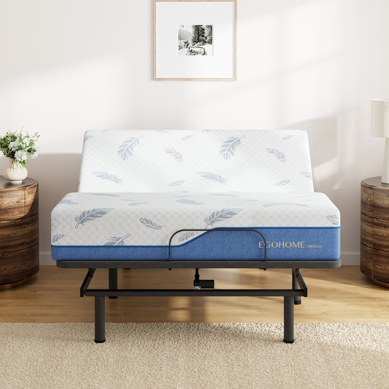 Lit réglable Schiraga zéro gravité avec matelas en mousse viscoélastique imprégnée de gel 14 po, King