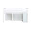 Lit mezzanine simple en blanc avec solutions de rangement - Armoire, tiroir, tablette et bureau