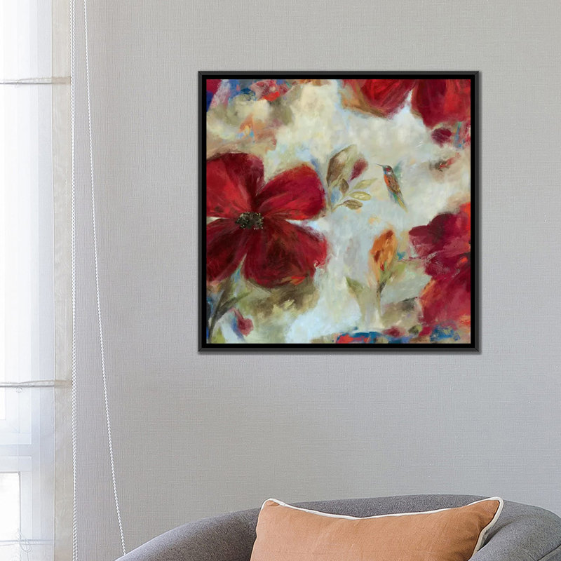 «Hummingbird II», impression sur toile, H 26 po x l 26 po x P 1,5 po, Toile encadrée noire, Pas de tapis