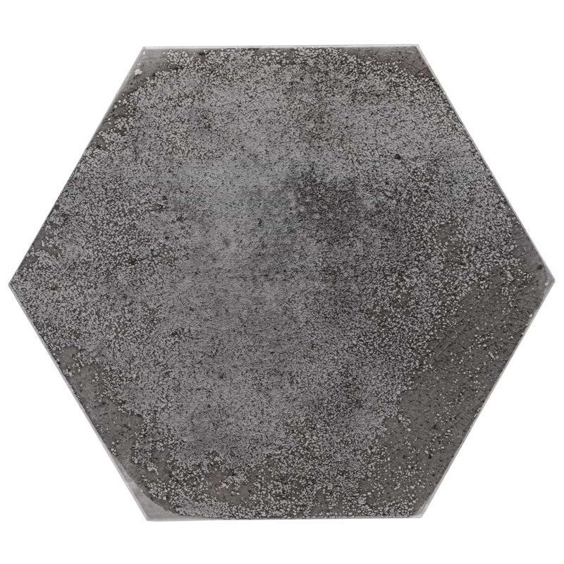 Kalay 9" Hexagon Polished Porcelain Tile, Antracite