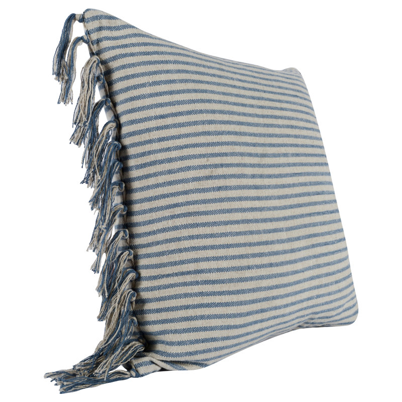 Benny 20" Square Throw Pillow, Blue Natural