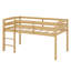 Lit mezzanine bas en bois avec échelle