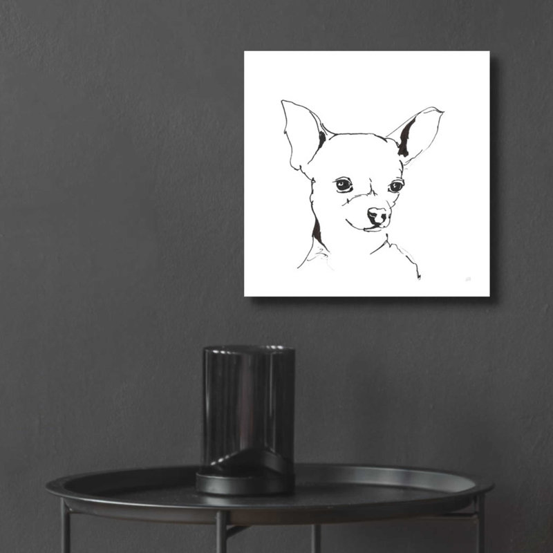 «Line Dog Chihuahua» par Chris Paschke - reproduction de dessin non encadrée, H 12 po x l 12 po x P 0,13 po