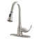 FlowCurve 8 in. Centerset 1-Handle Pull-Down Sprayer Kitchen Faucet with Deckplate in Brushed Nickel