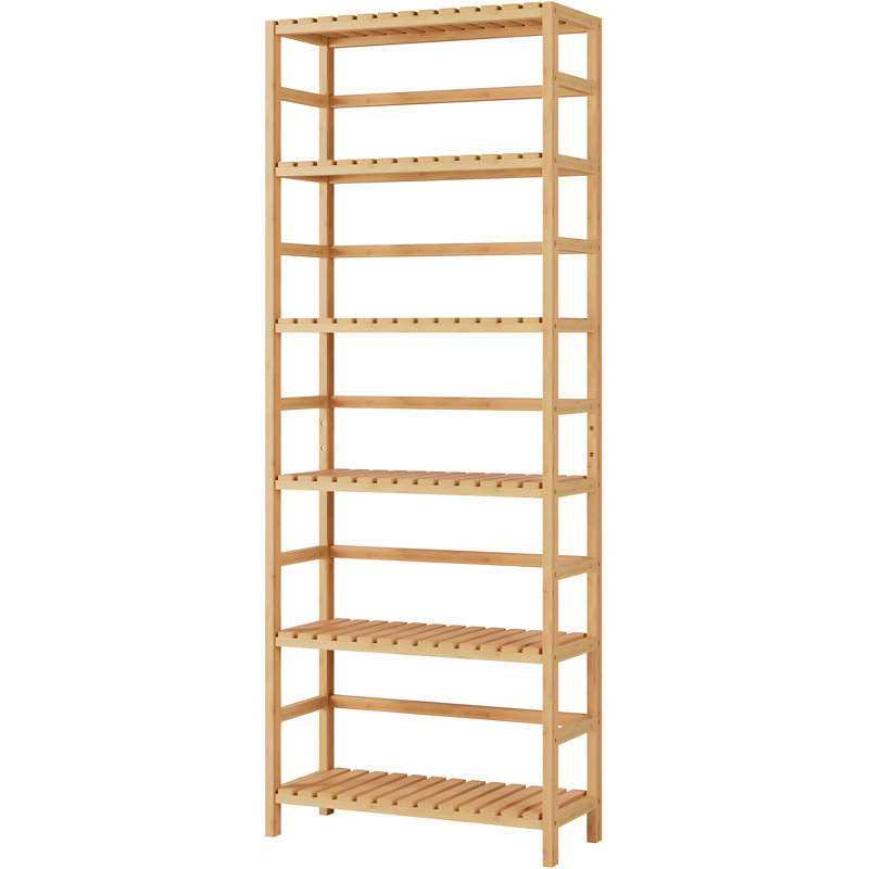 6-Tier Bamboo Storage Shelf, Adjustable Multipurpose Bookcase And Organizer For Home, Office, Bathroom, Kitchen, And Living Room