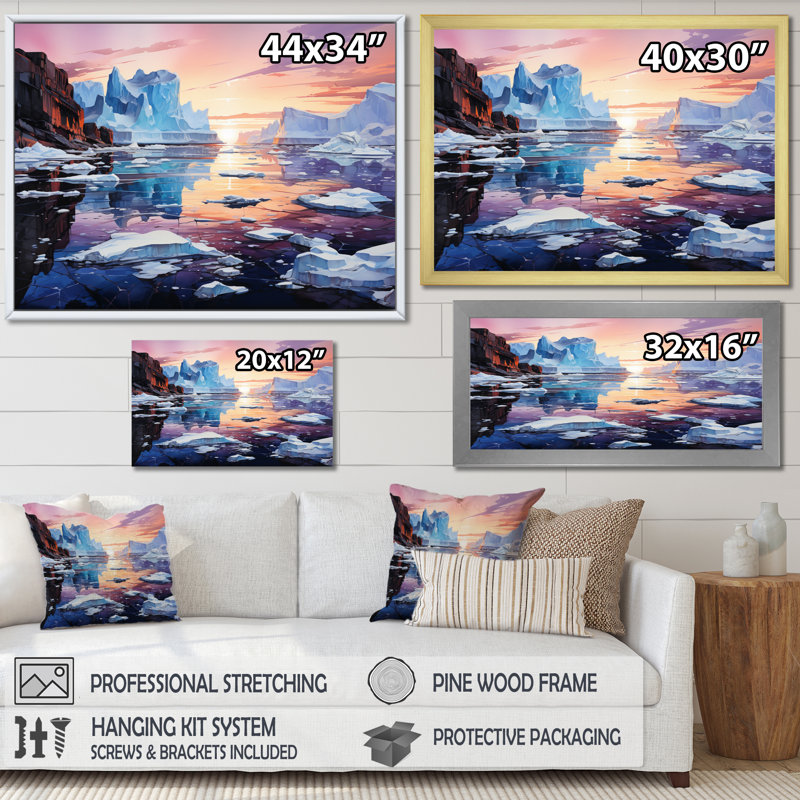 Antartica Antarctique Melody Harmonious II - impression, H 30 po x l 40 po x P 1,5 po, Toile tendue