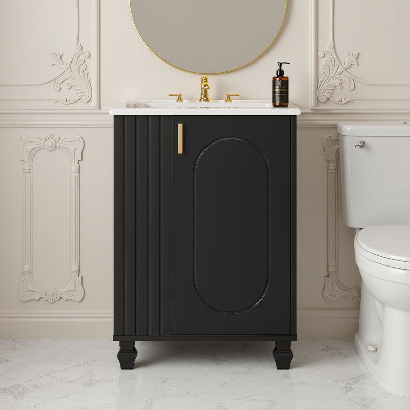 Meuble-lavabo classique avec lavabo 24 po Classic, Noir