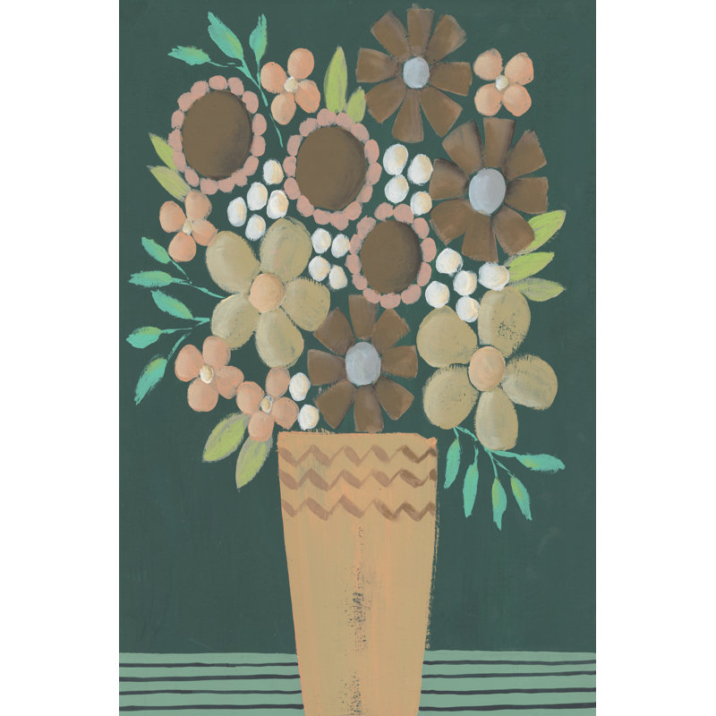 Flower Garden Bouquet I - Painting, 122 cm H x 81 cm W, Black Floater Framed