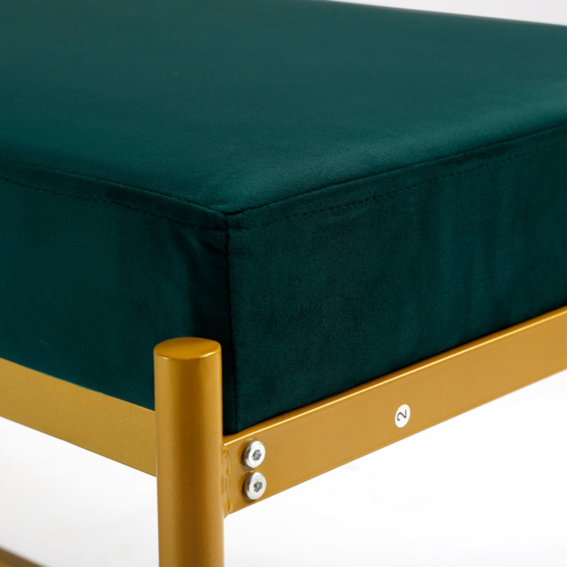 Banc long rembourré vert, Vert foncé