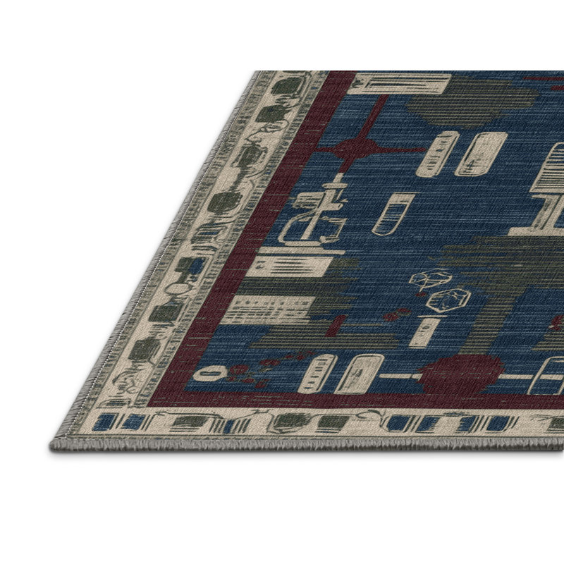 Tapis gris lavable à la machine, Rectangulaire 3 pi x 5 pi
