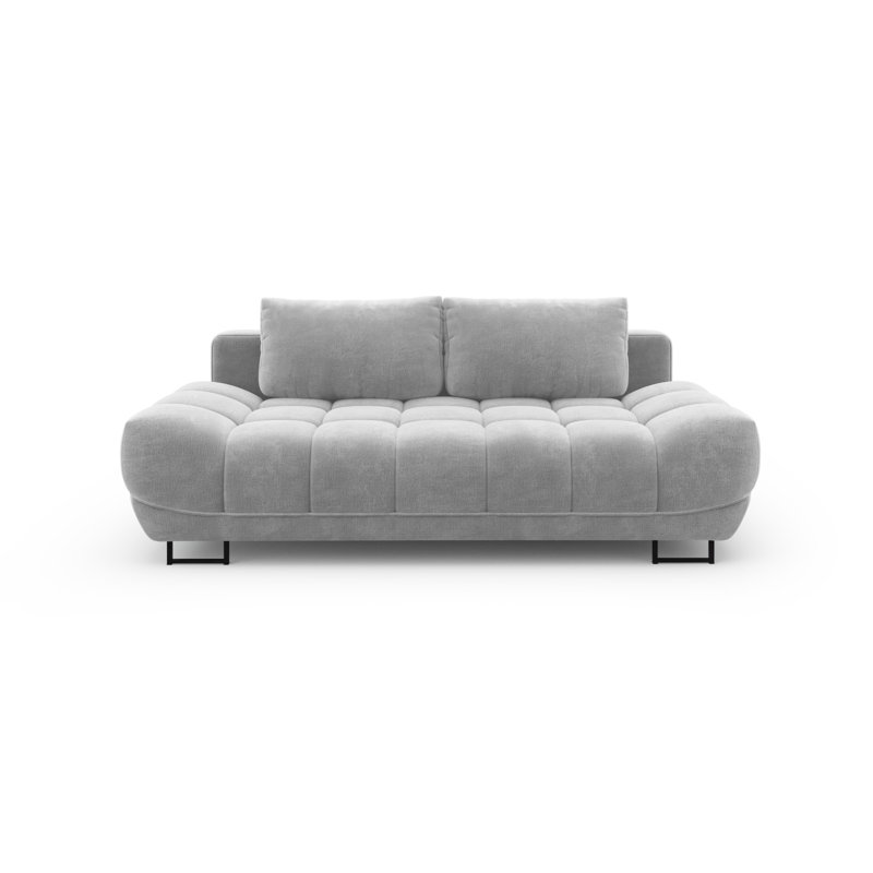 Nicolus 3 Seater Velvet Sofa Bed, Light Grey