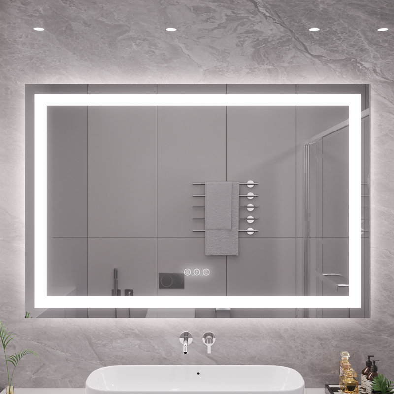 Miroir de salle de bain rectangulaire, 59 po x 40 po