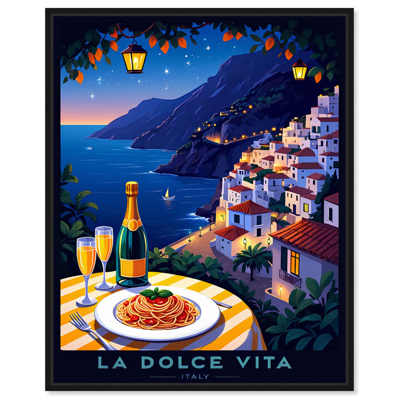 Impression sur toile Cliffside, H 37 po x l 31 po, Structure noire