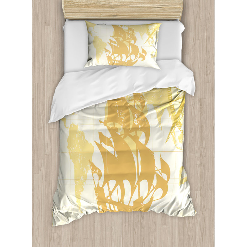 Coastal Duvet Cover, Twin Duvet Cover + 1 Standard Sham