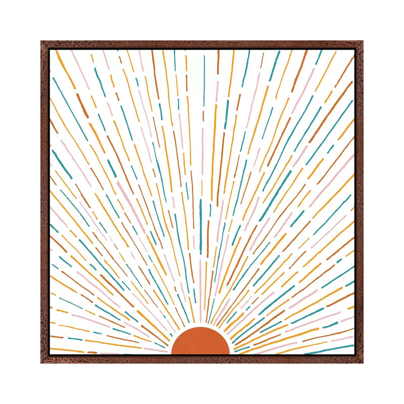 Sunshine All Around - Print on Canvas, 66.04cm H x 66.04cm W x 3.81cm D, Classic Brown Wood Floater Framed